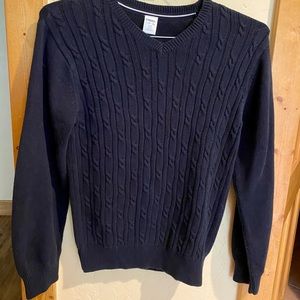 Ribbed cable holiday navy sweater boys 12/14